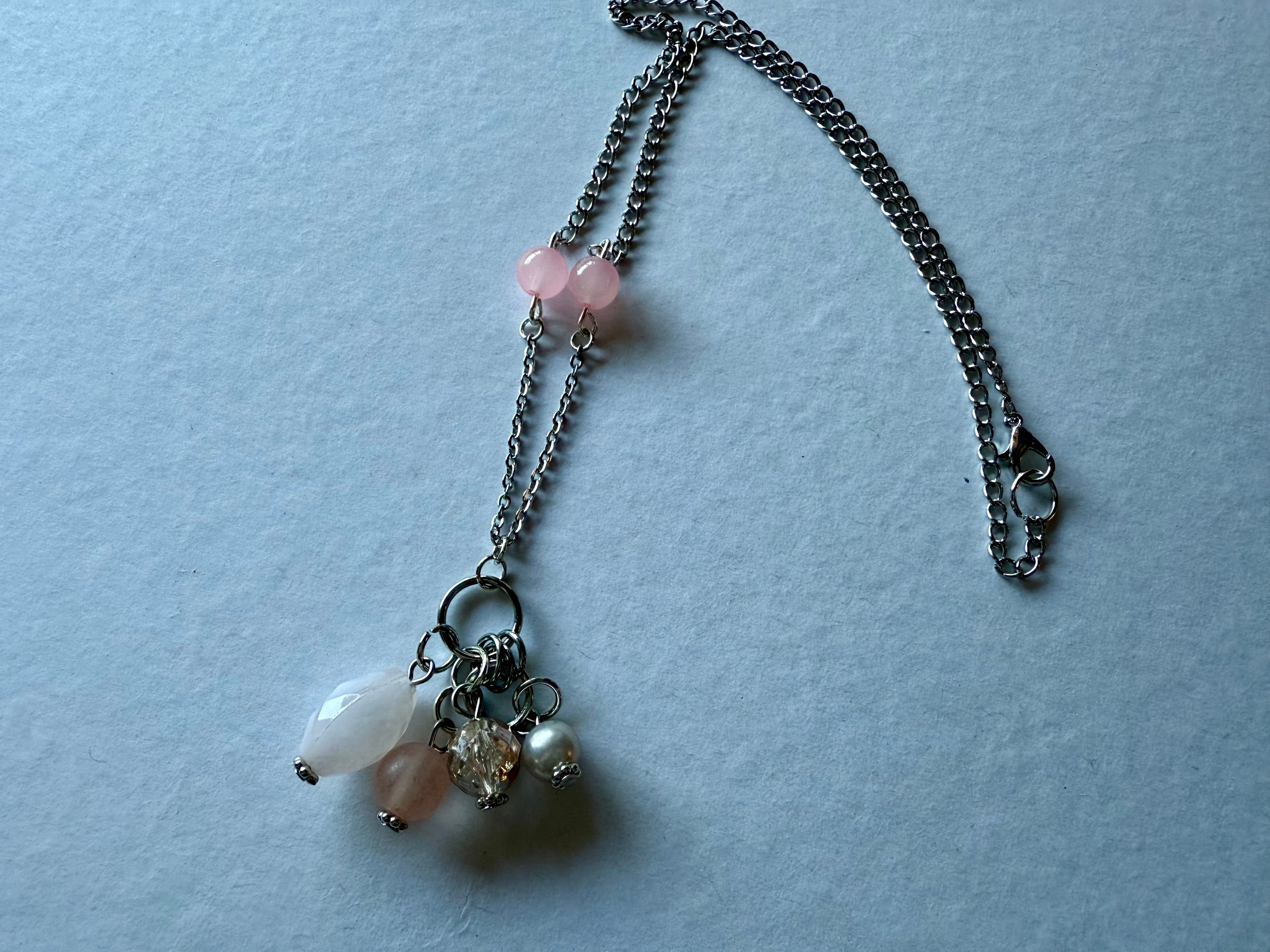 Pastel Pink Charm Necklace