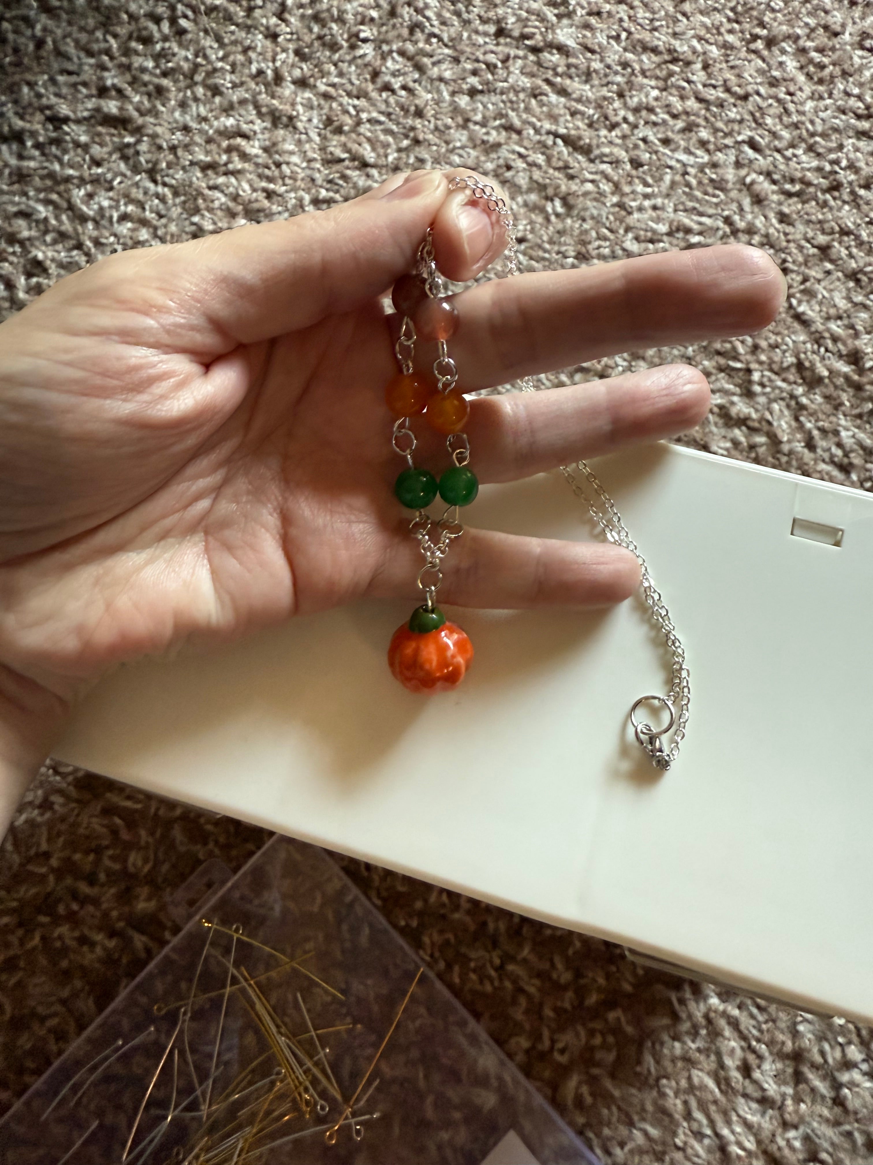Pumpkin Beaded Necklace