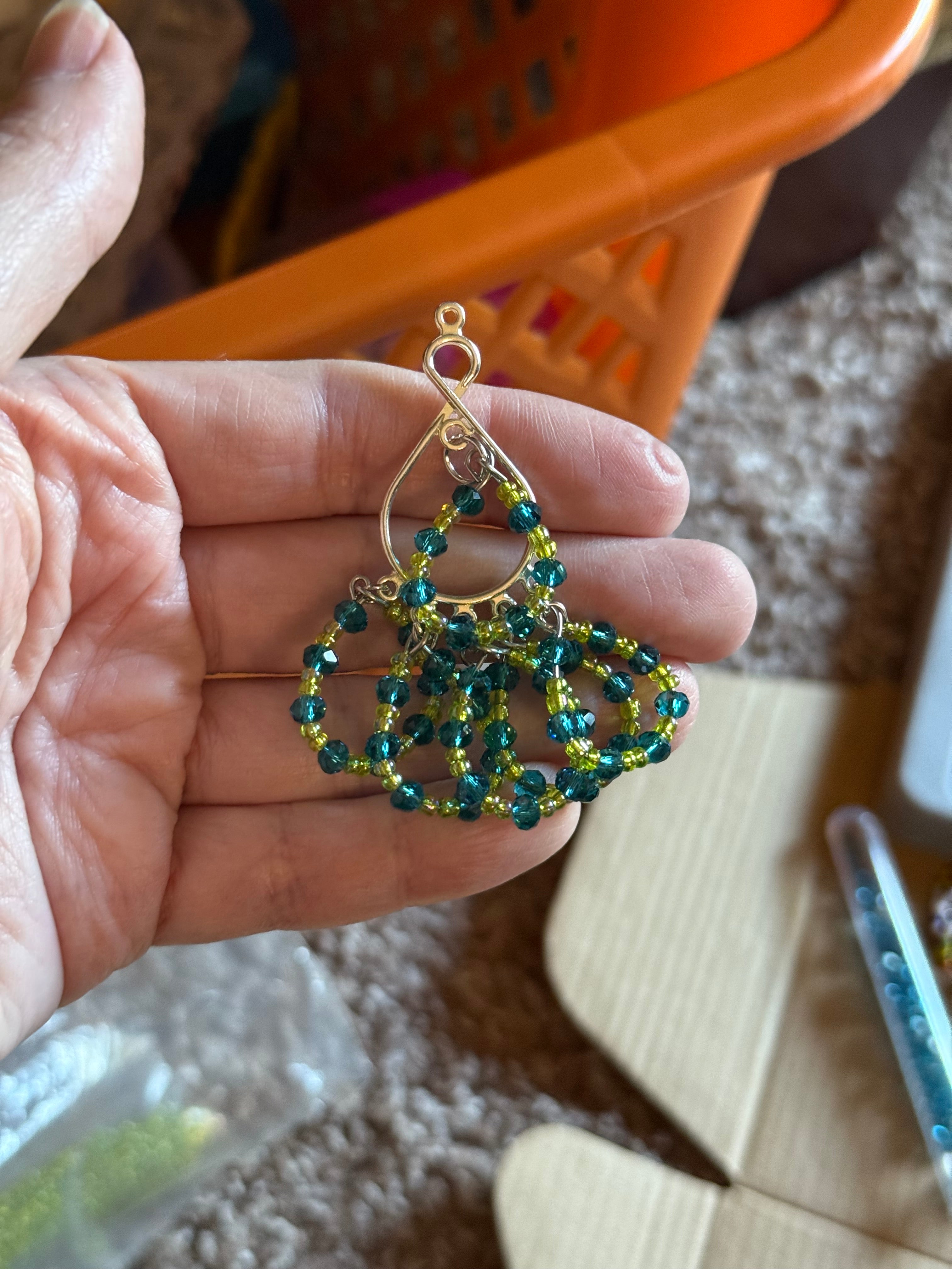 Crystal Hoop Beaded Earrings