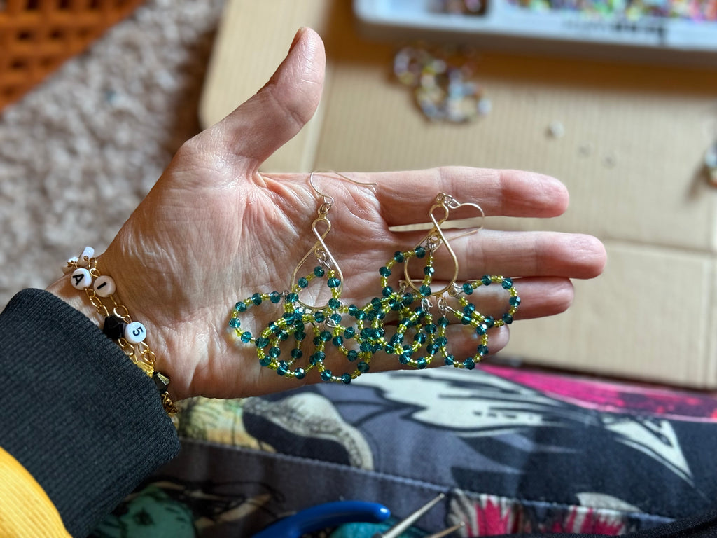 Crystal Hoop Beaded Earrings