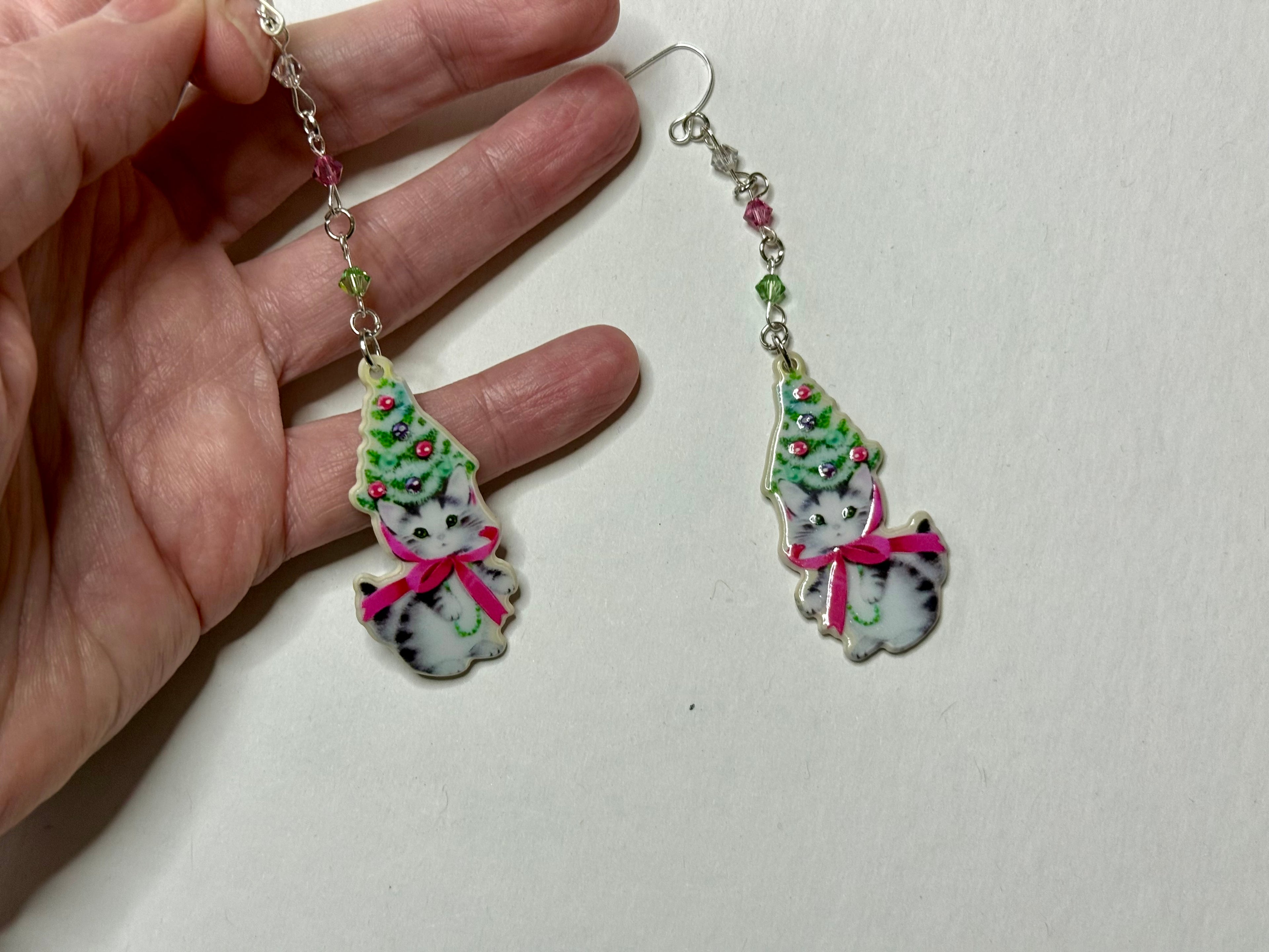 Christmas Kitten Earrings