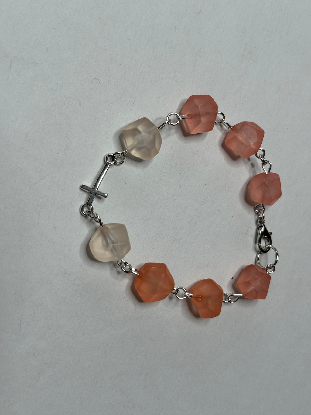 Coral Cross Bracelet