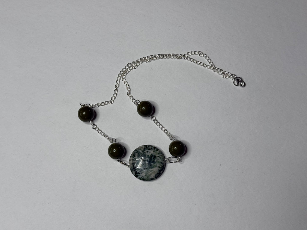 Mossy green stone necklace