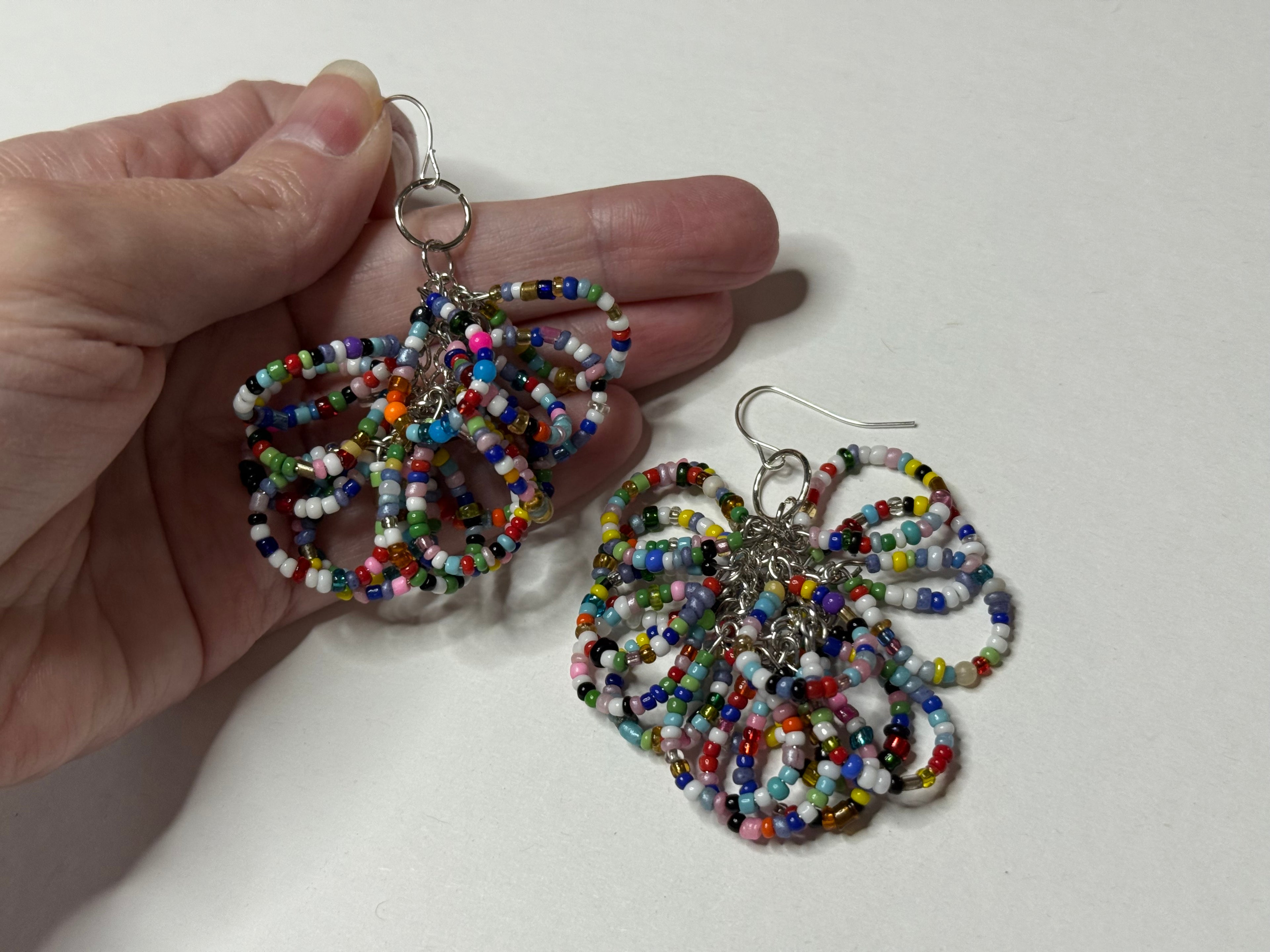 Massive Seed Bead Hoop Earrings