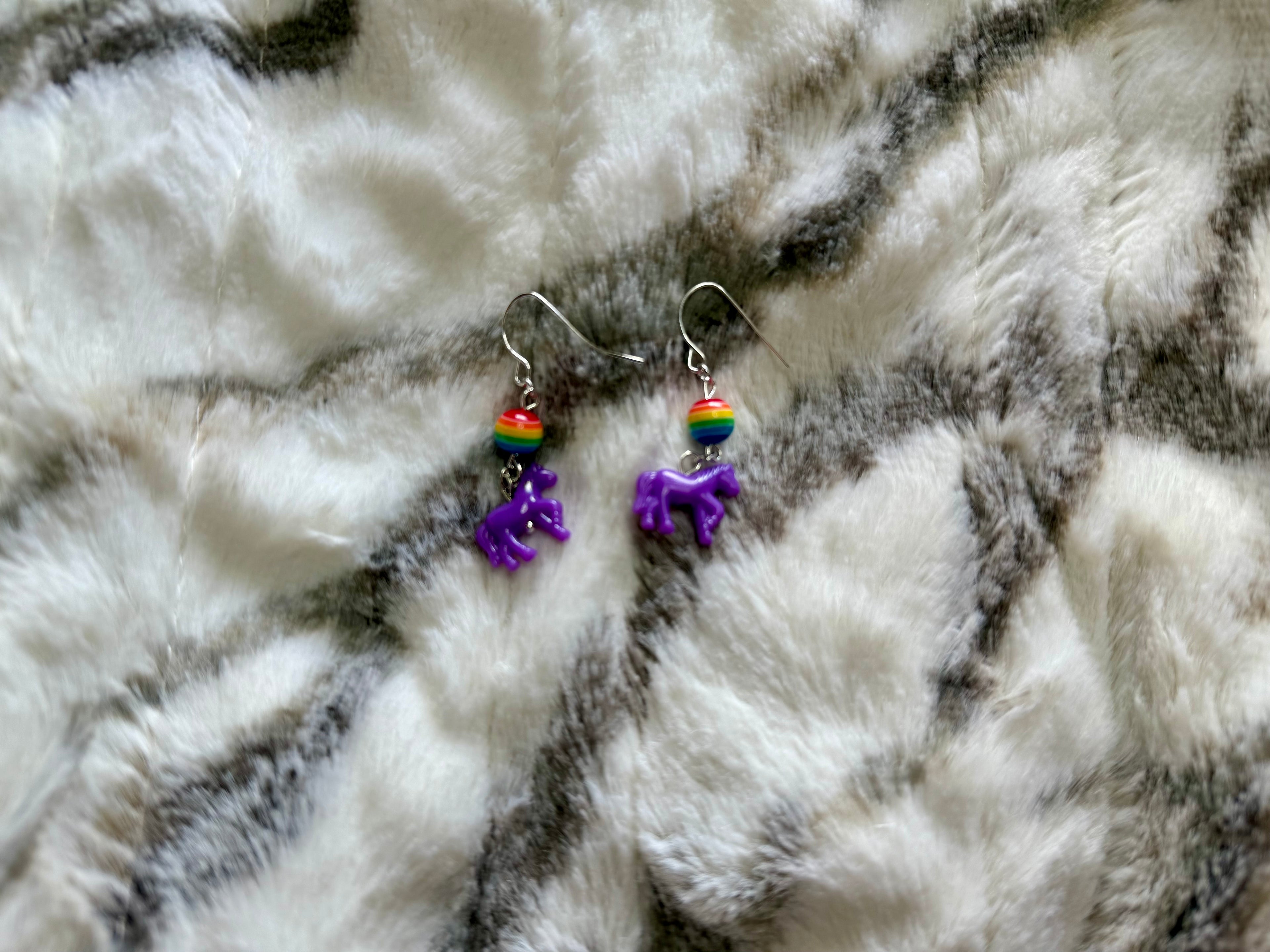 Rainbow Pony Earrings