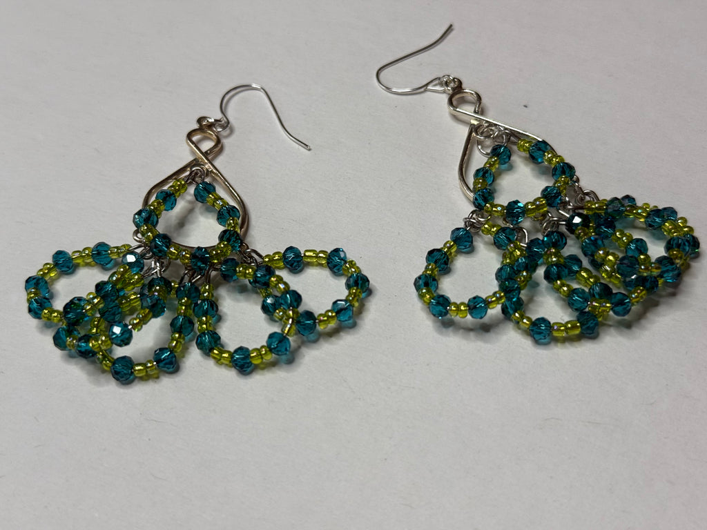 Crystal Hoop Beaded Earrings