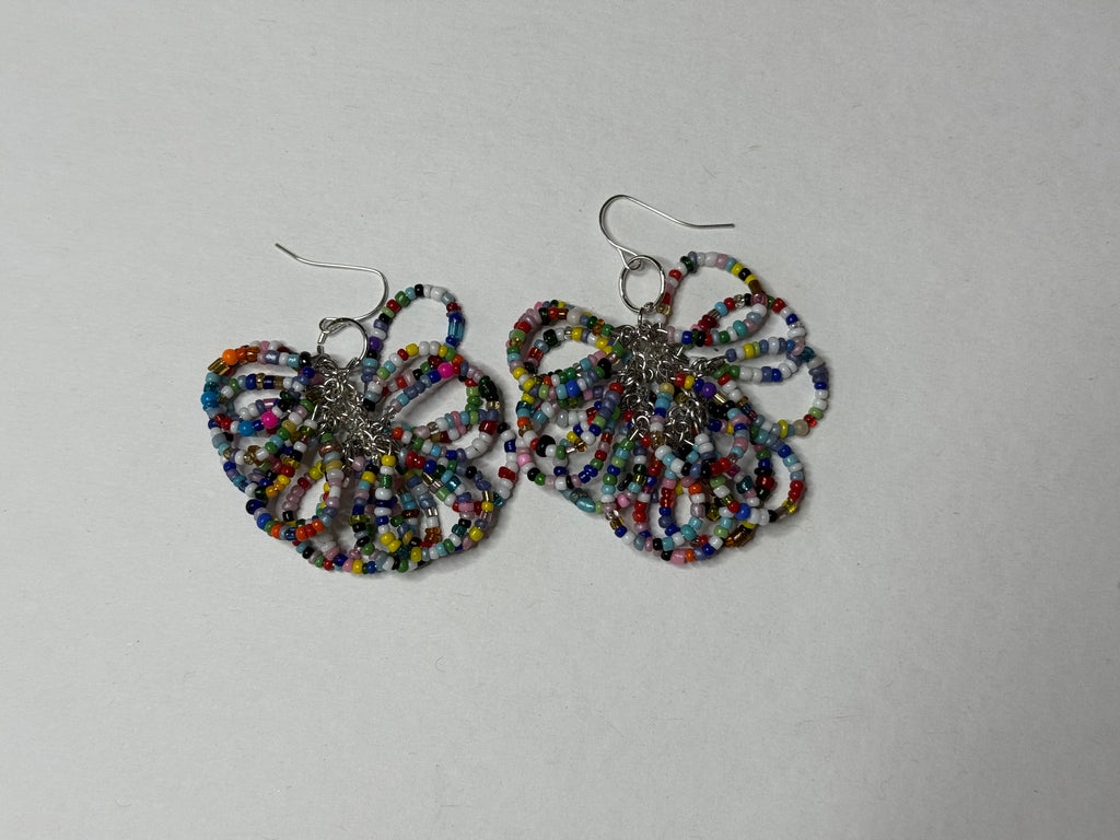 Massive Seed Bead Hoop Earrings