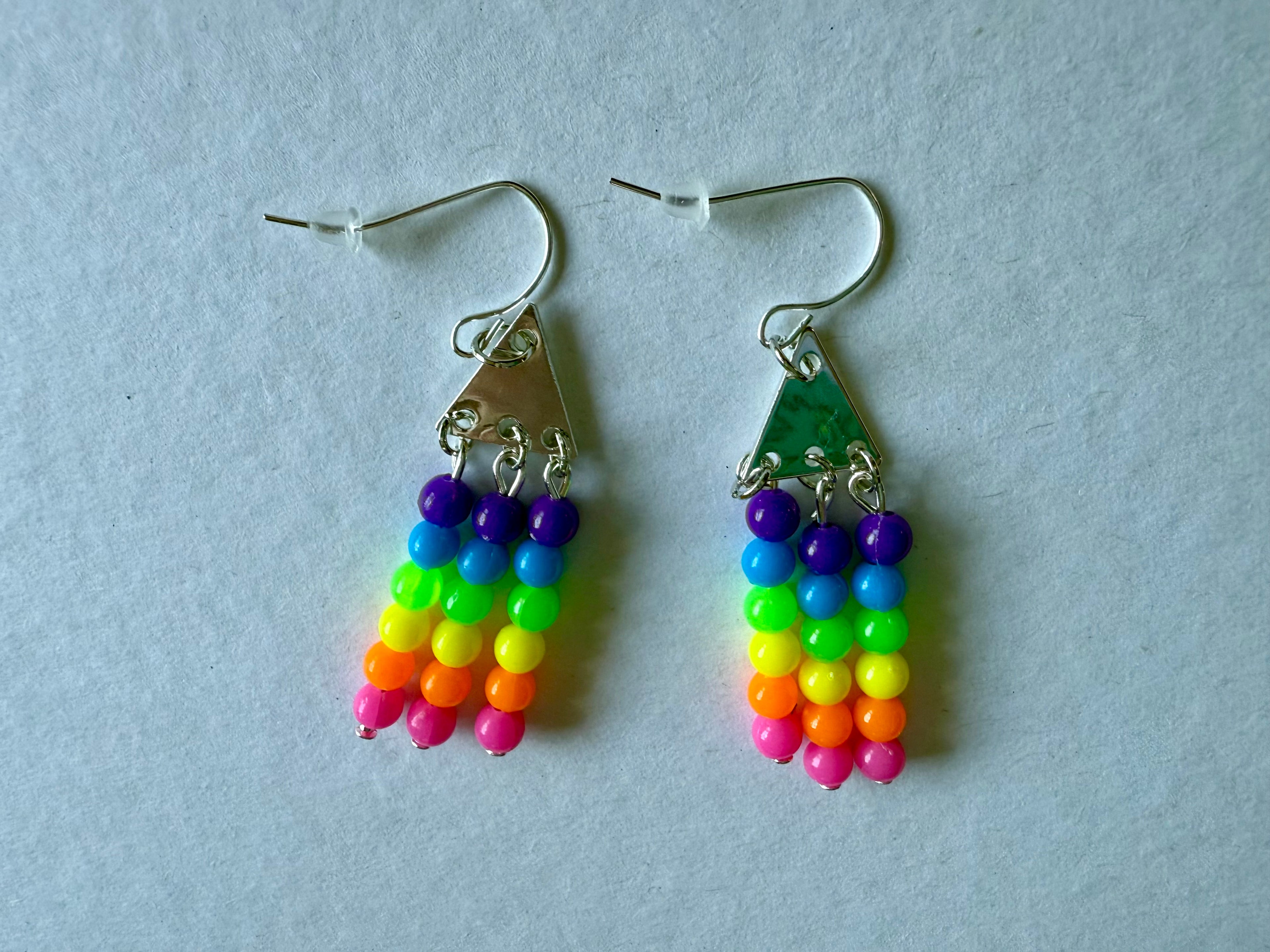 Neon Bright Triangle Earrings