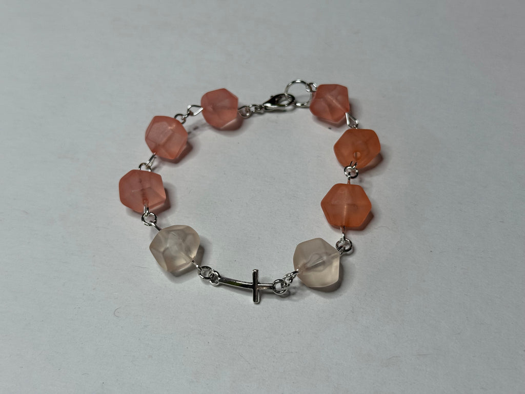 Coral Cross Bracelet