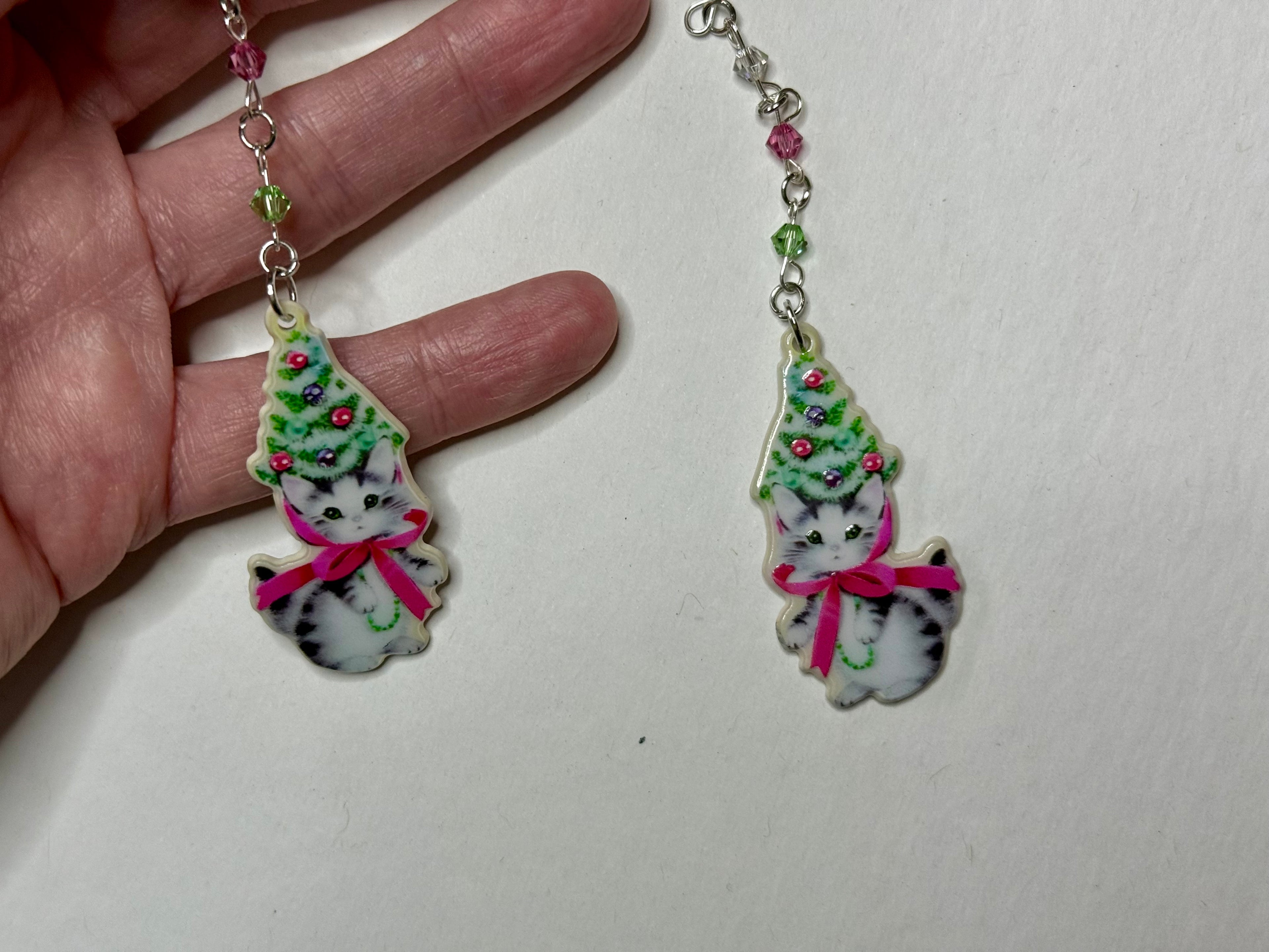 Christmas Kitten Earrings