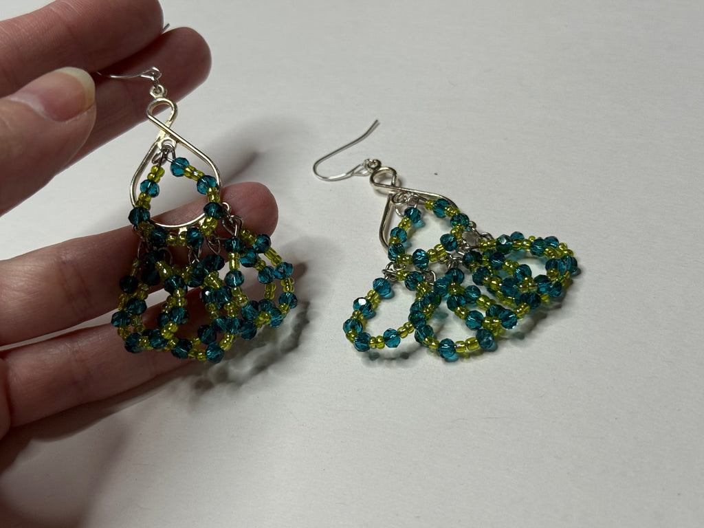 Crystal Hoop Beaded Earrings