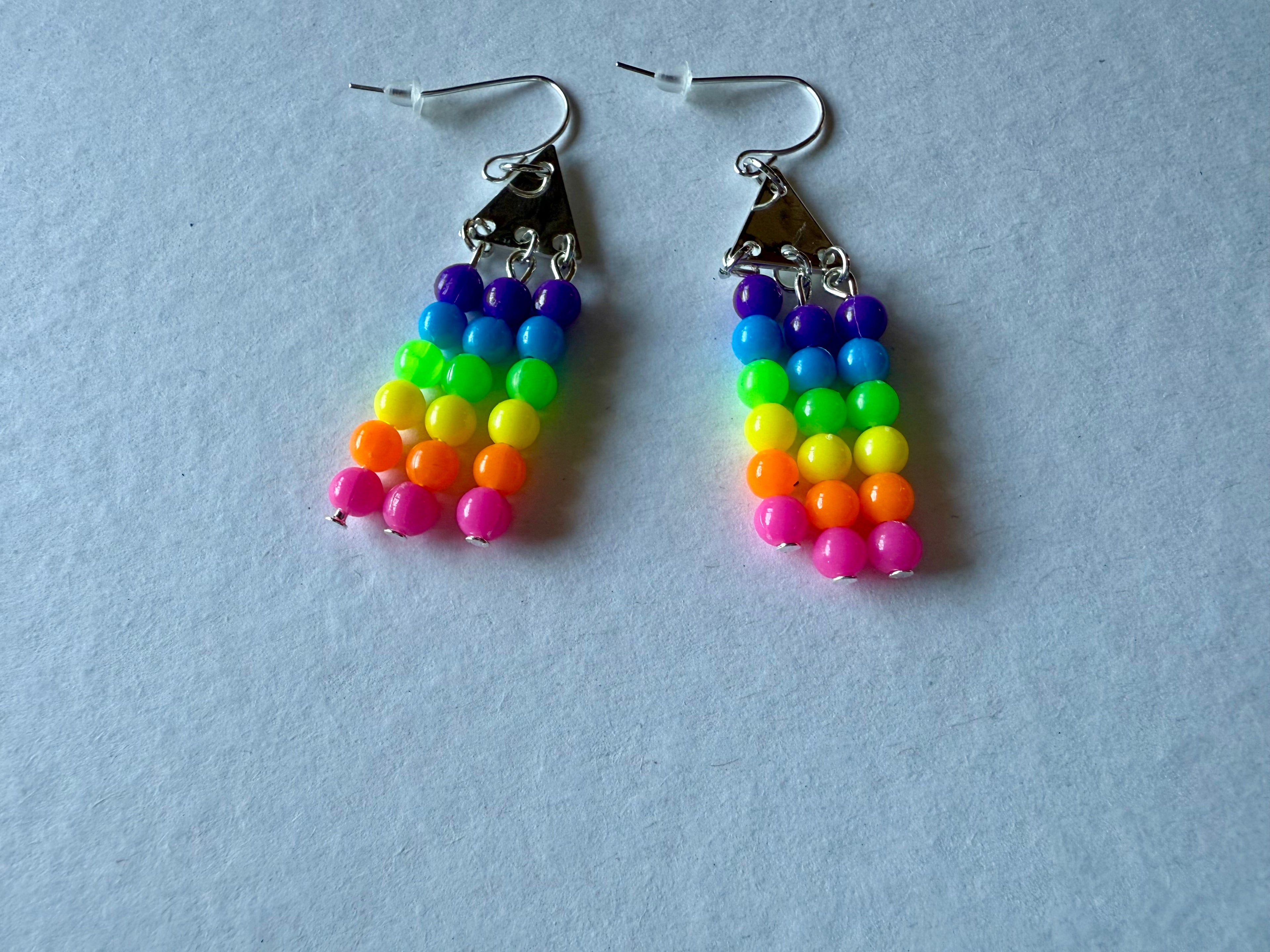 Neon Bright Triangle Earrings