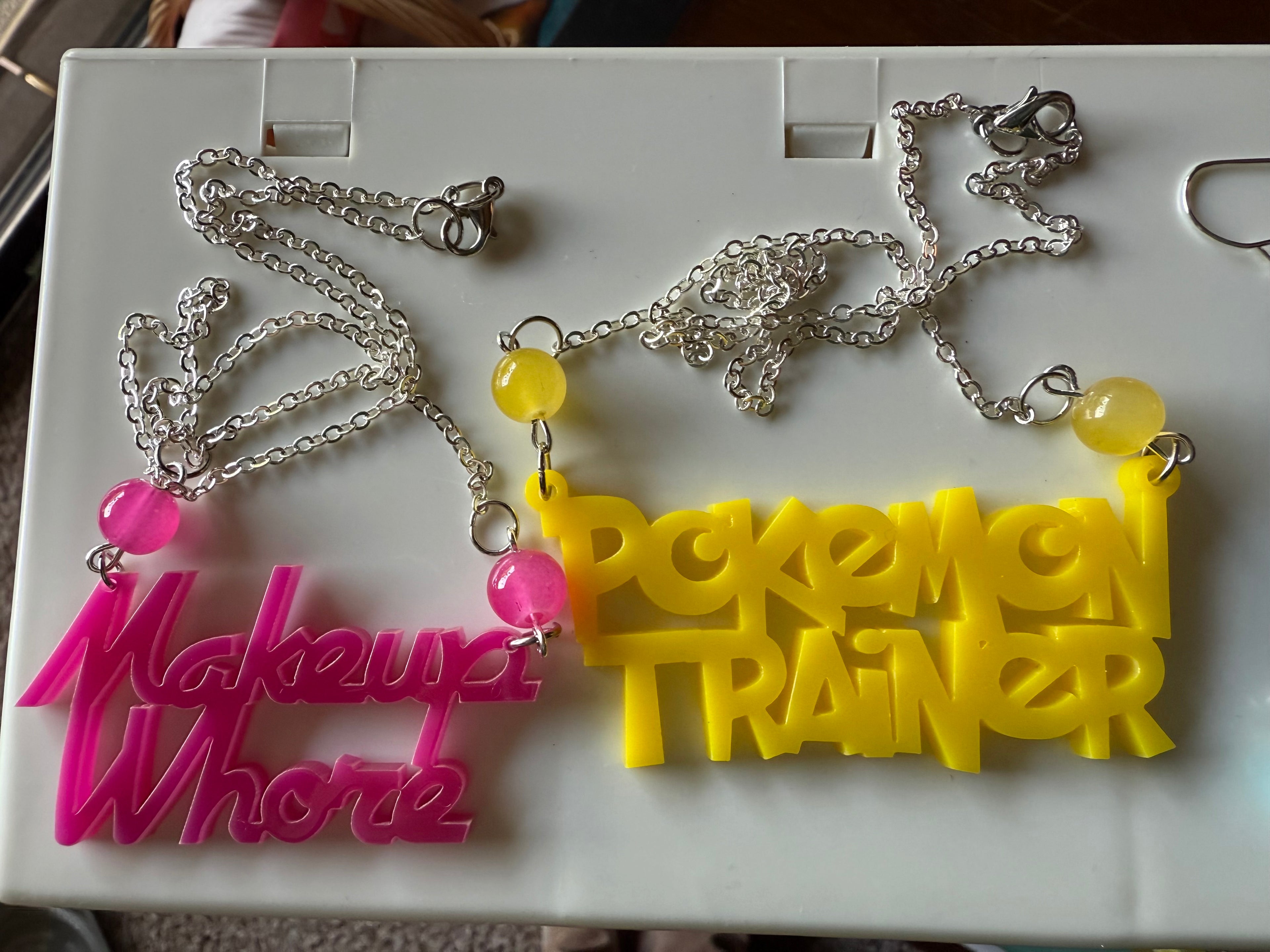 Makeup Whore Necklace - laser cut acrylic