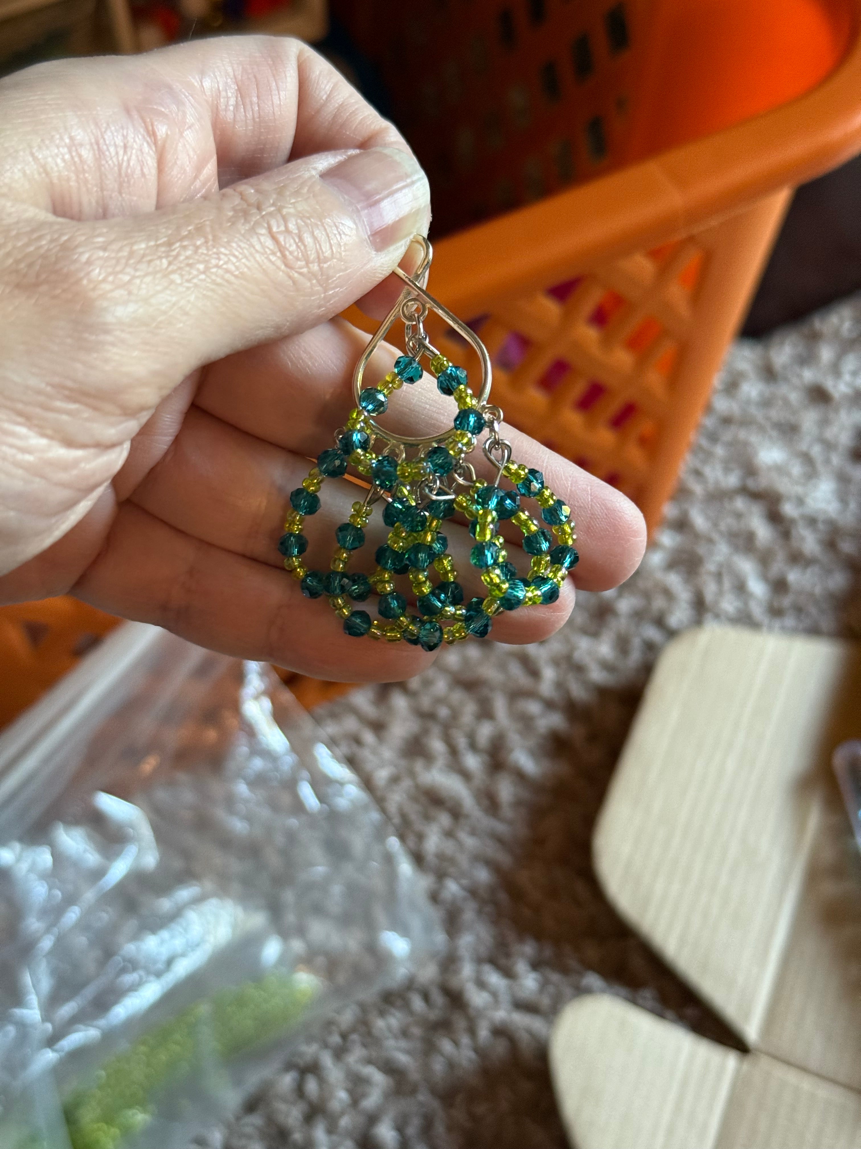 Crystal Hoop Beaded Earrings