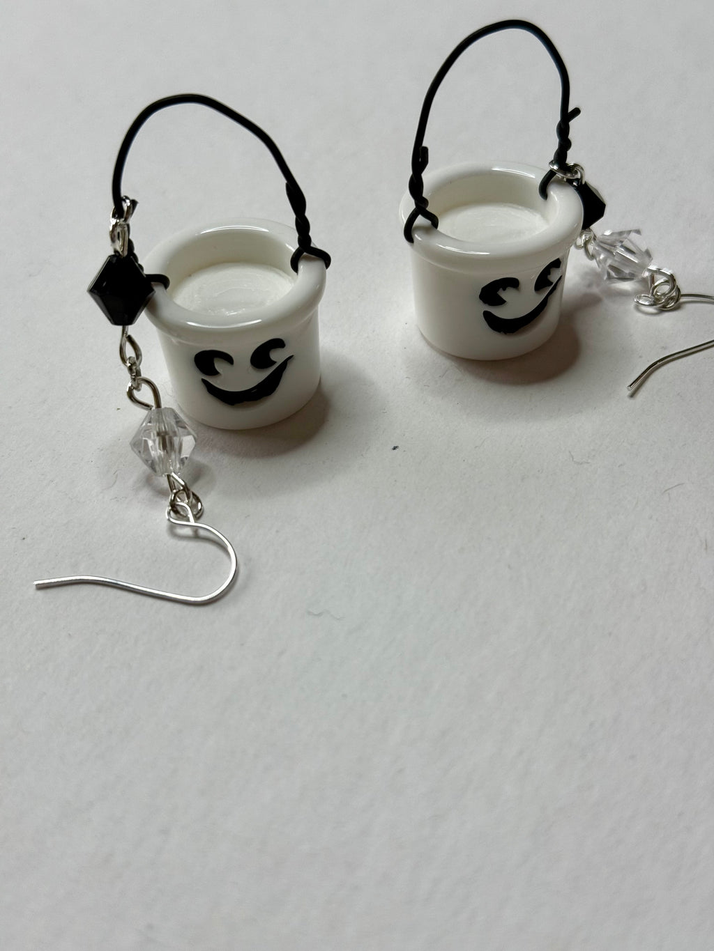 Empty White Boo Bucket Earrings