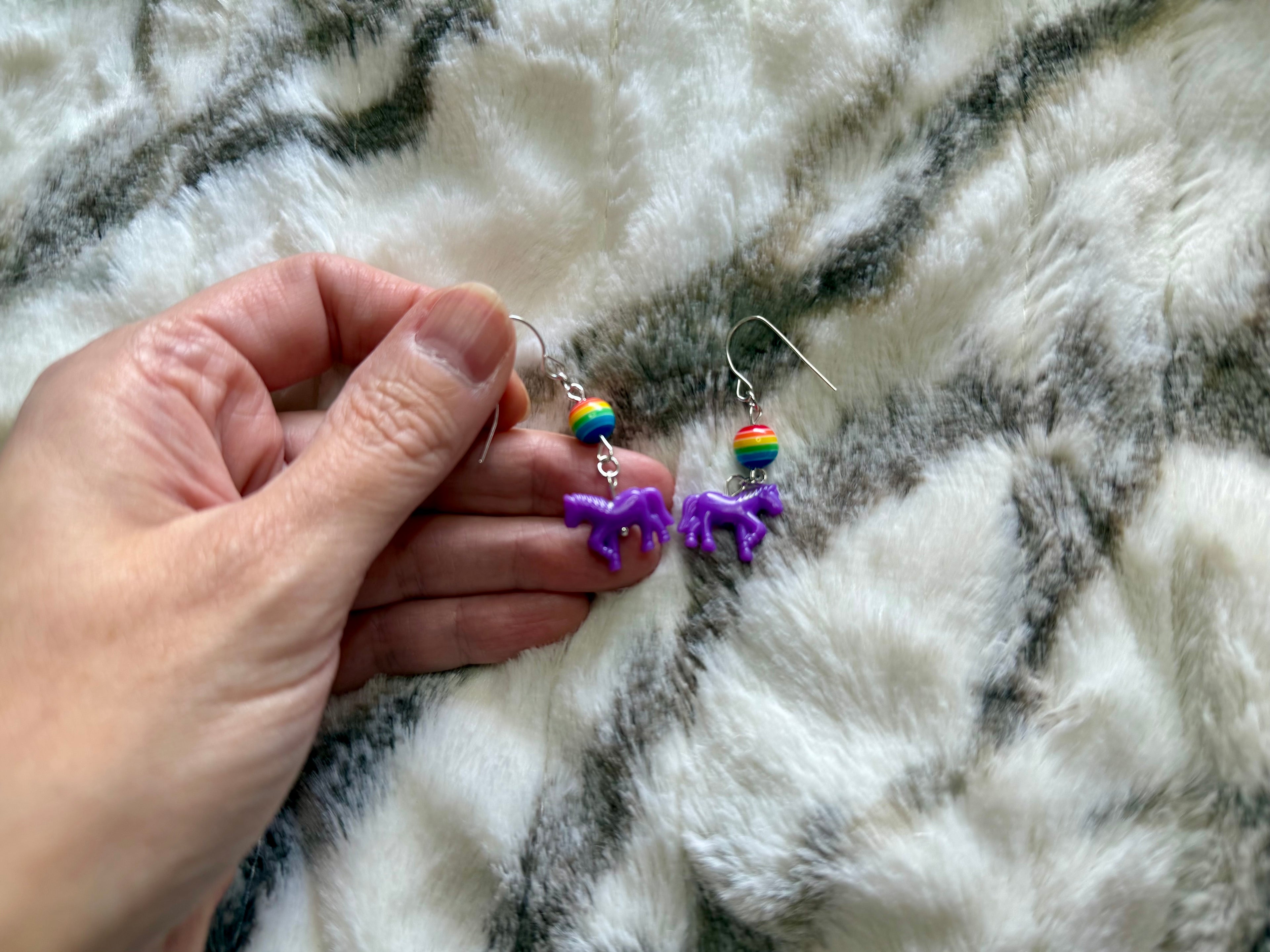 Rainbow Pony Earrings