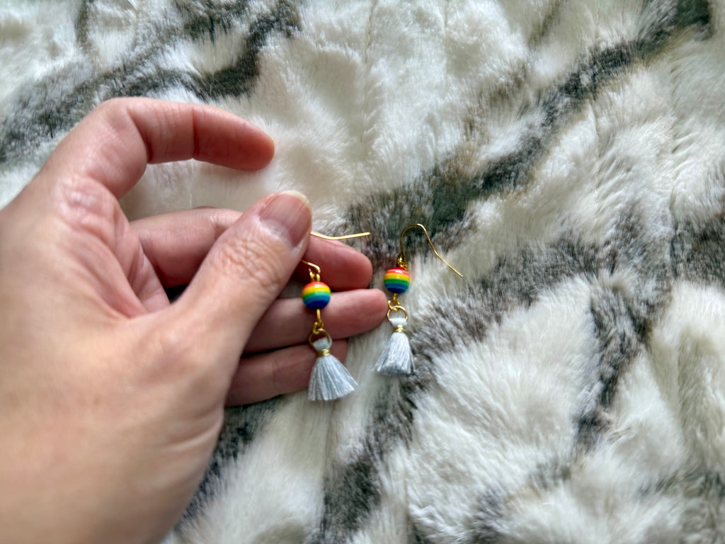 Rainbow Tassel Earrings