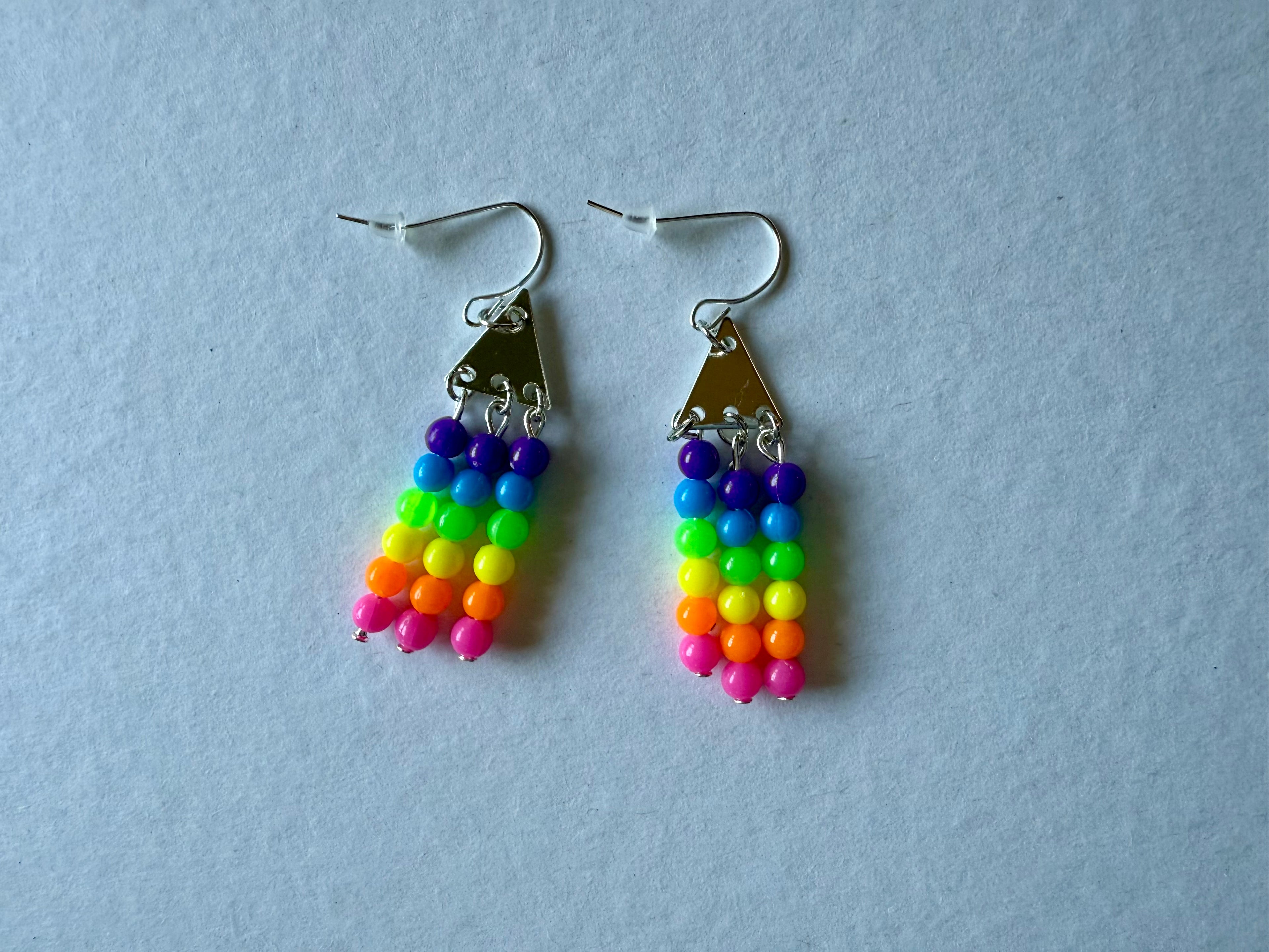 Neon Bright Triangle Earrings