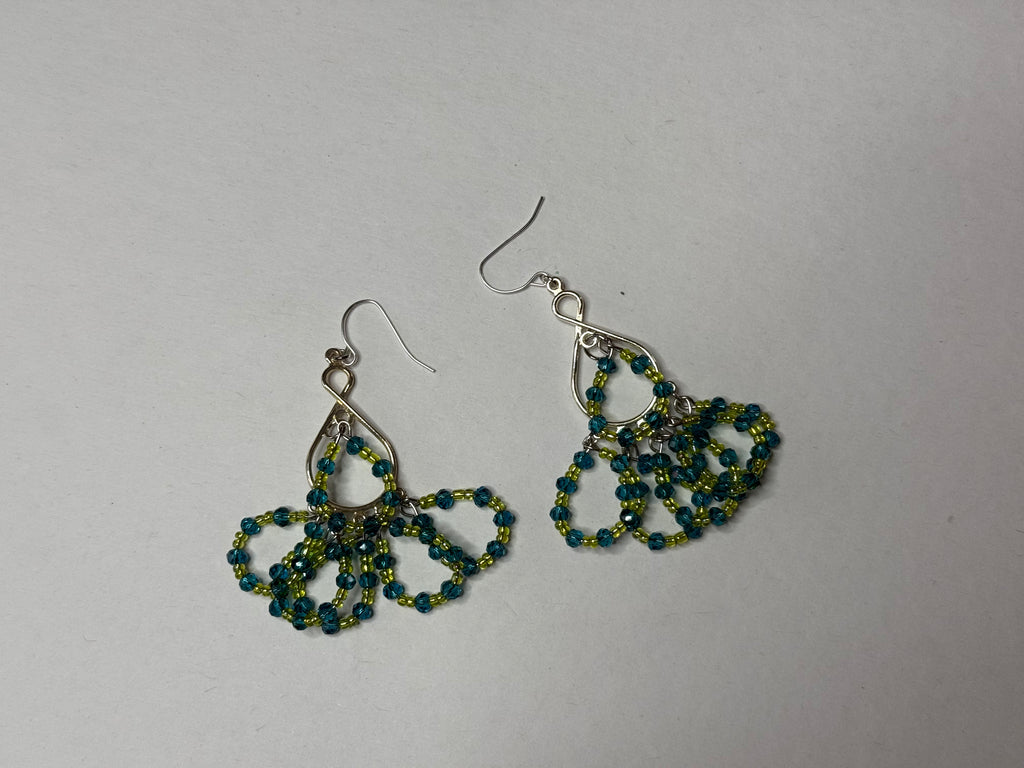 Crystal Hoop Beaded Earrings