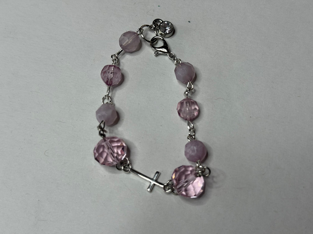 Pink Cross Bracelet