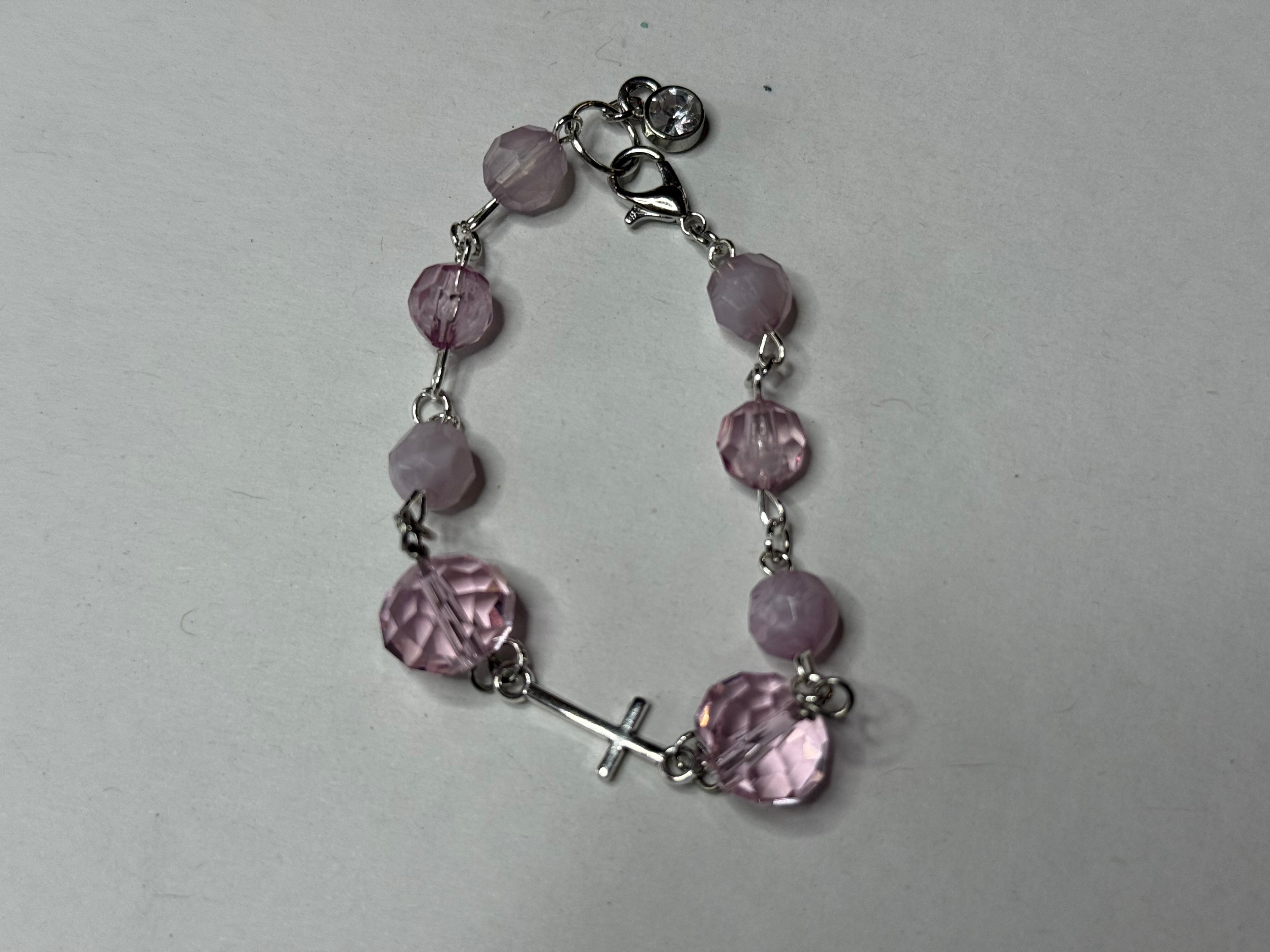Pink Cross Bracelet