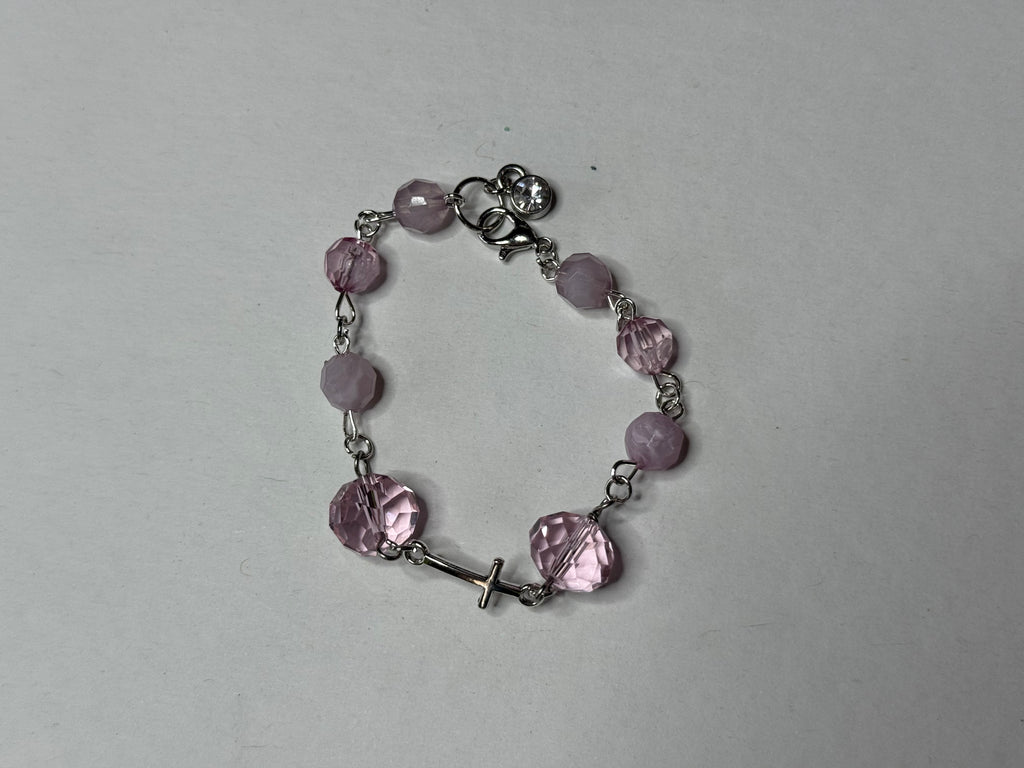 Pink Cross Bracelet