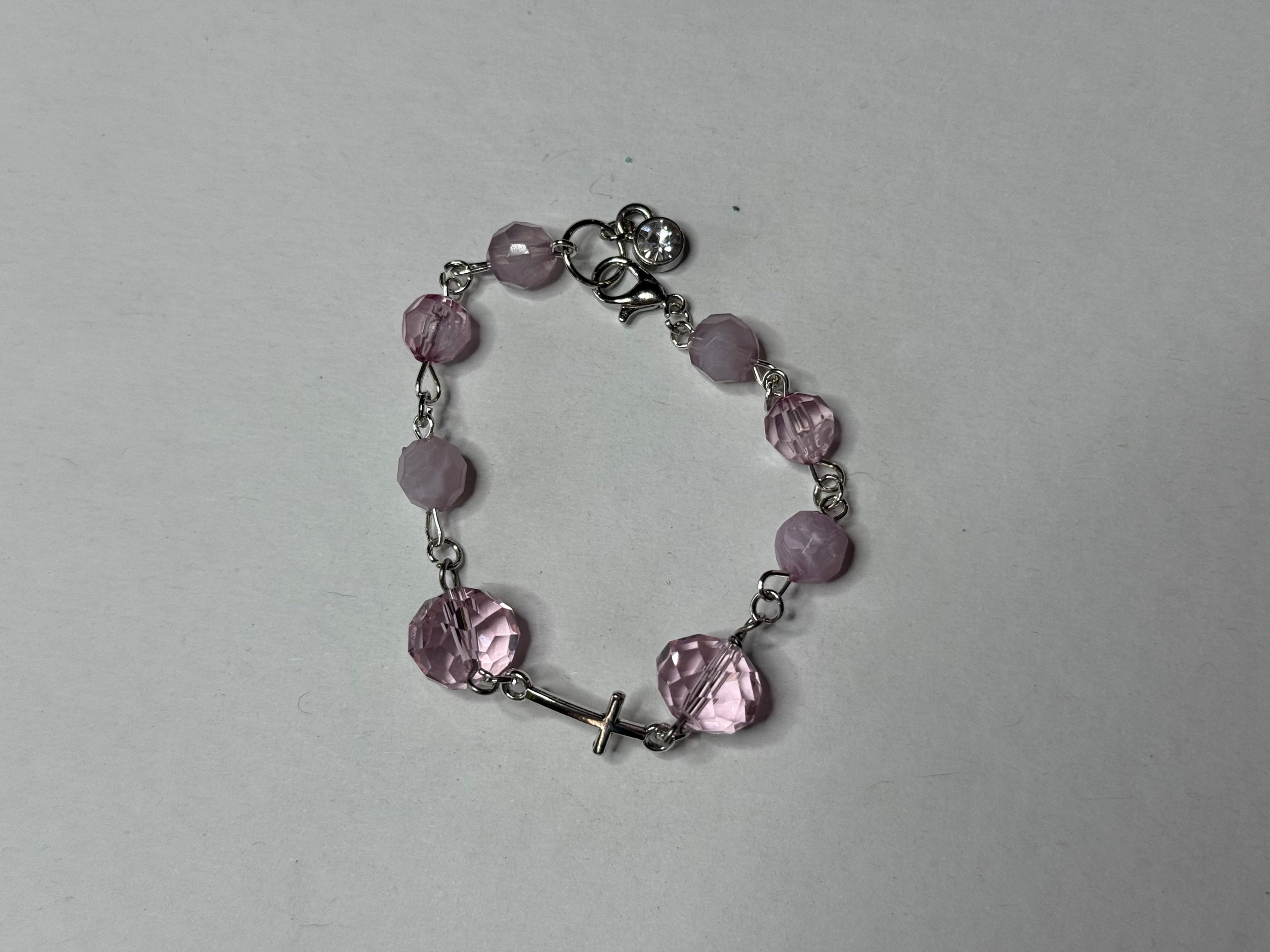 Pink Cross Bracelet