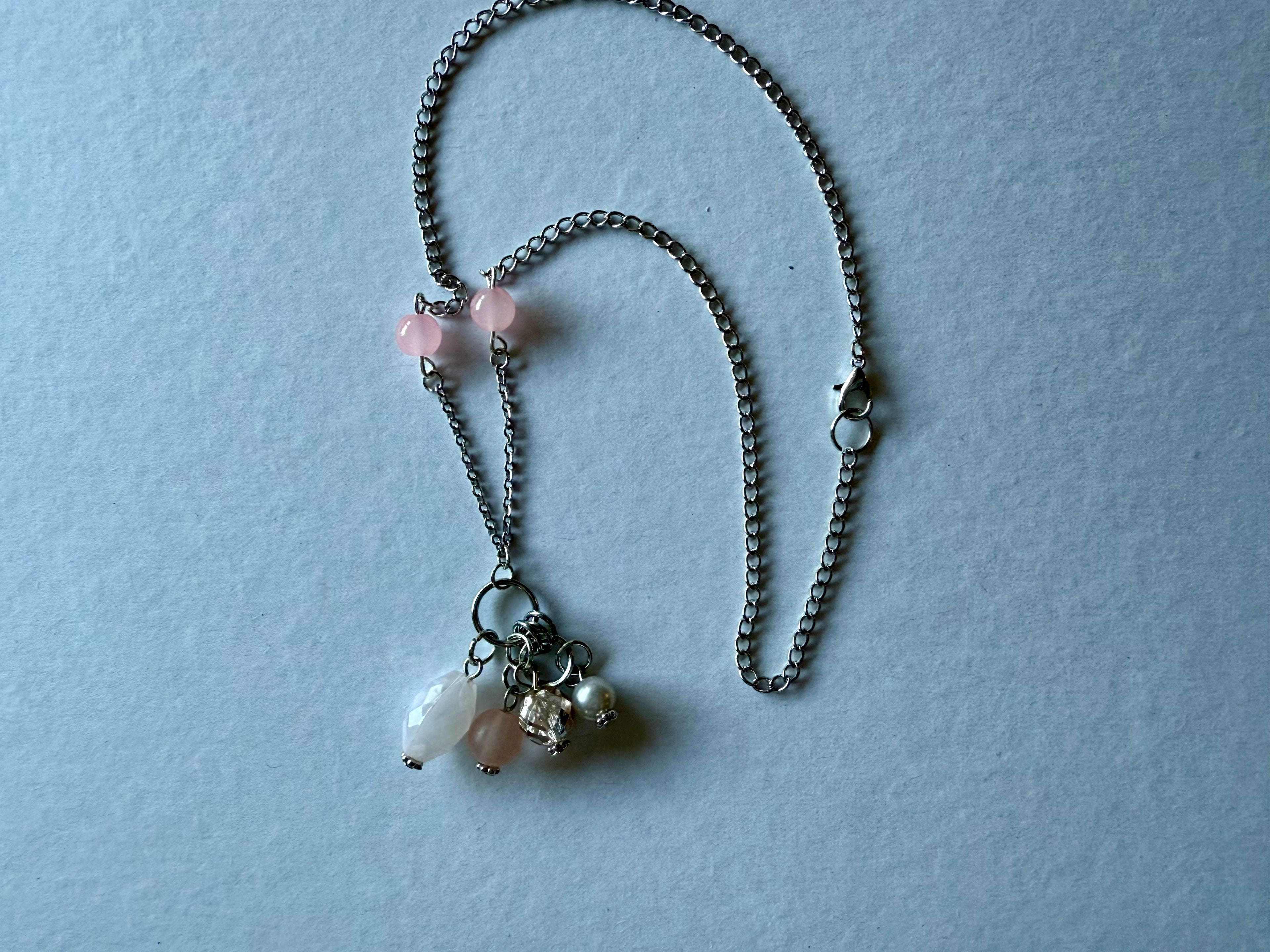 Pastel Pink Charm Necklace