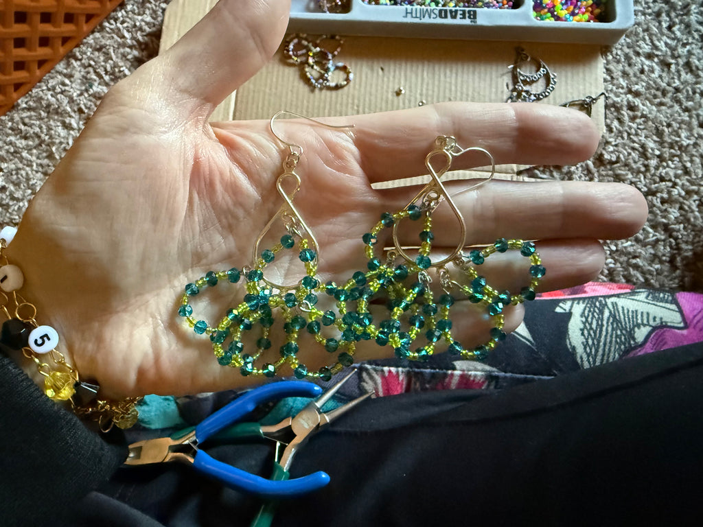 Crystal Hoop Beaded Earrings