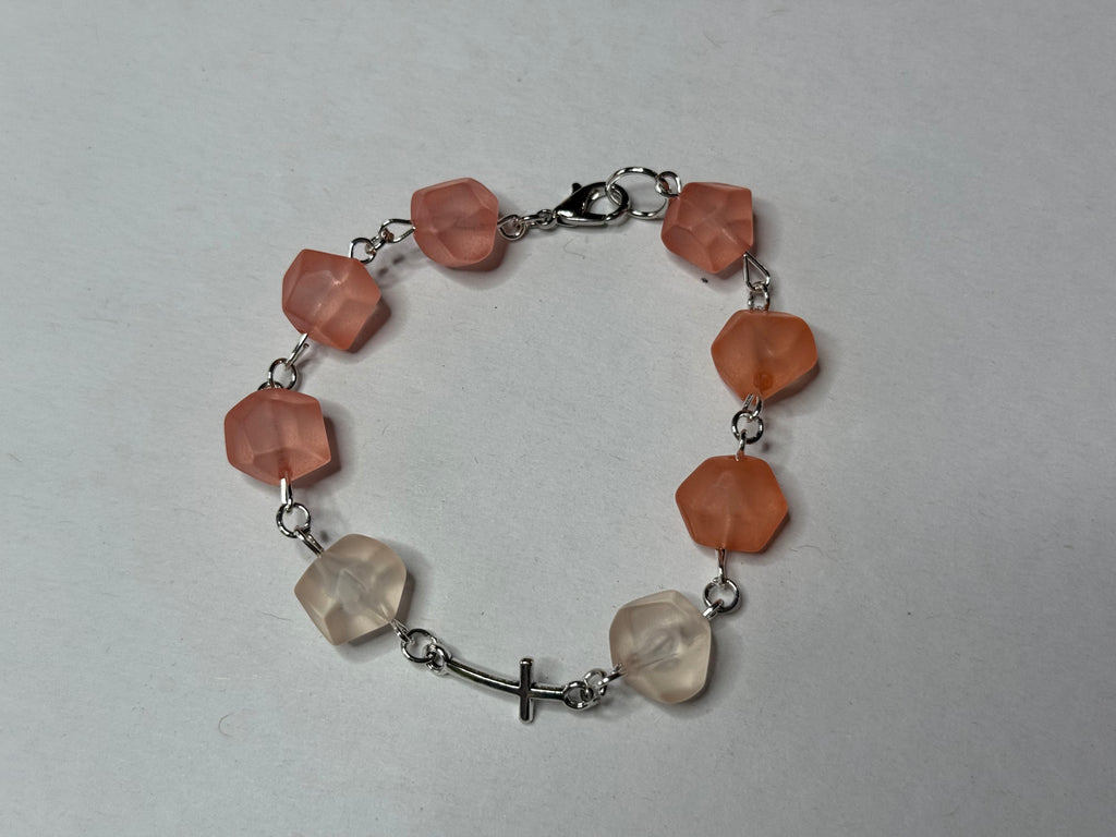 Coral Cross Bracelet