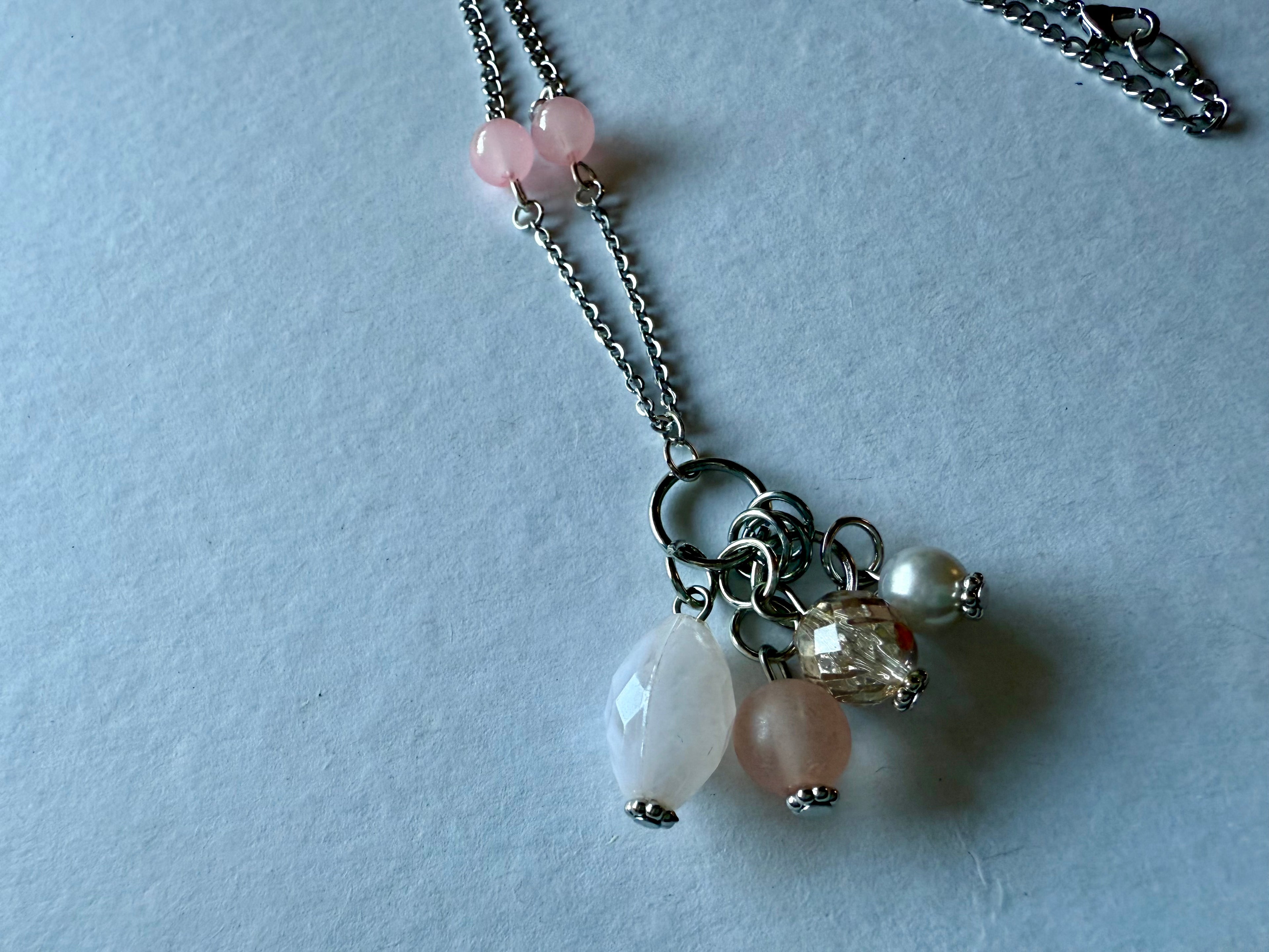 Pastel Pink Charm Necklace