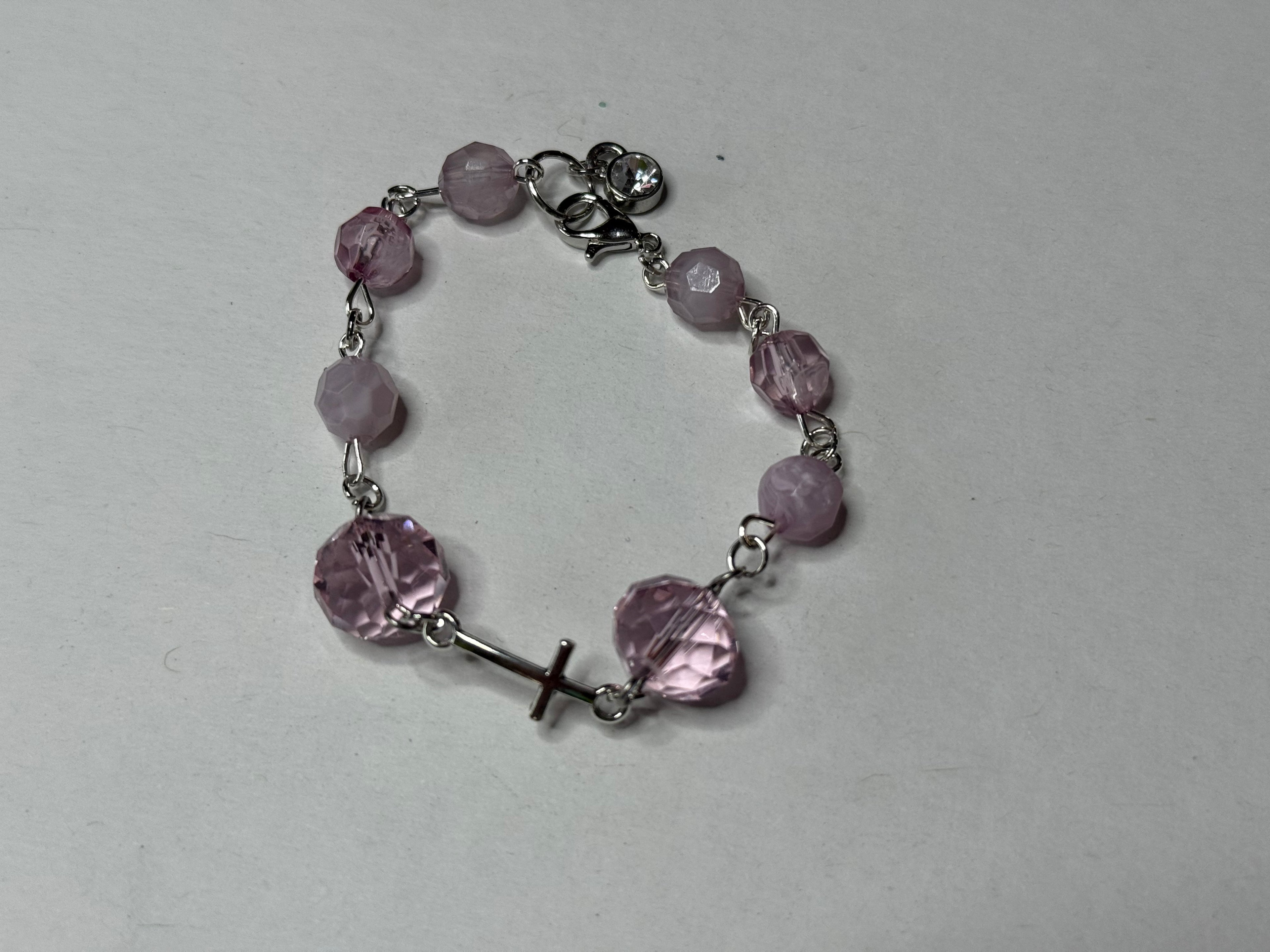 Pink Cross Bracelet