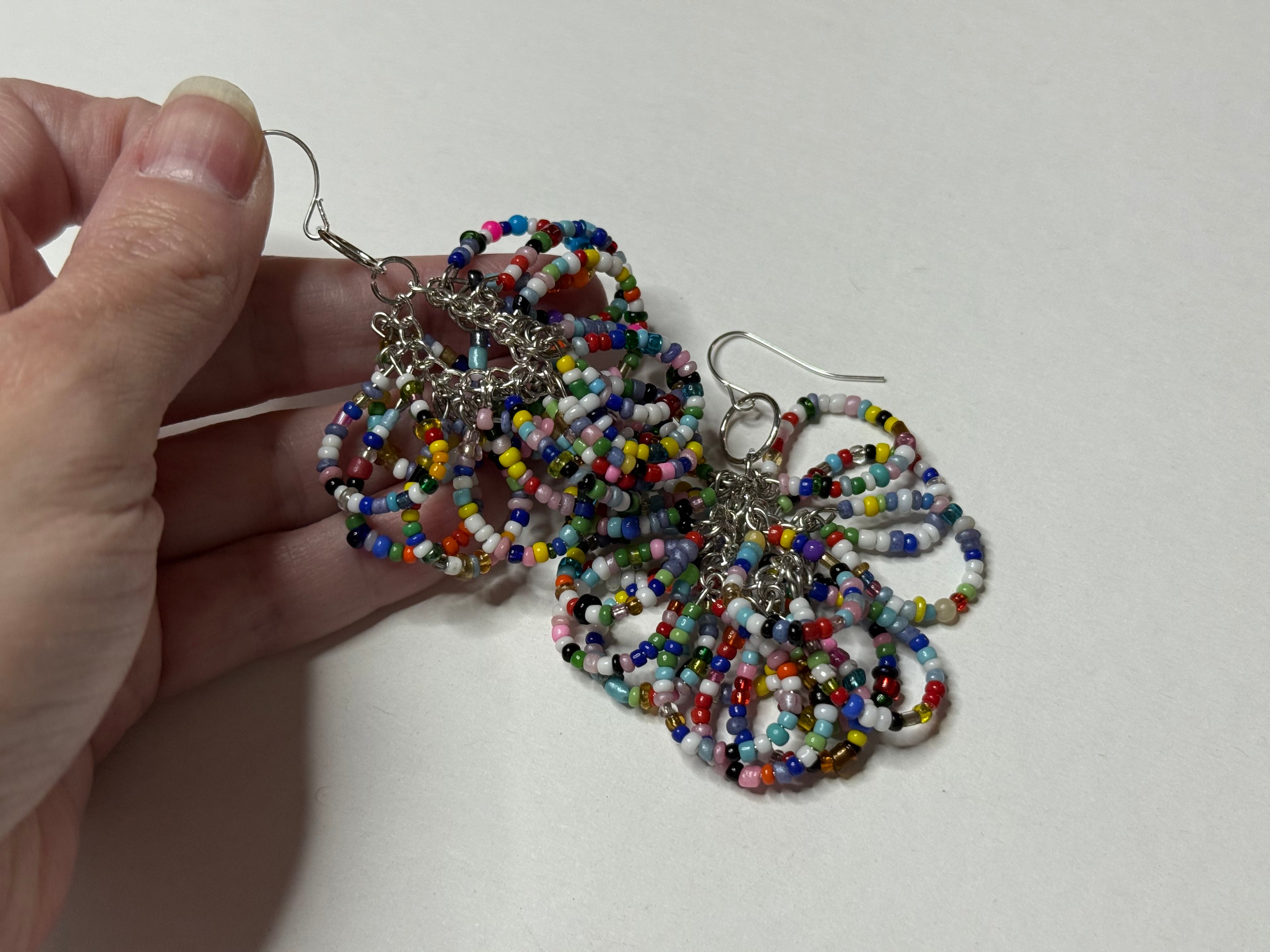 Massive Seed Bead Hoop Earrings