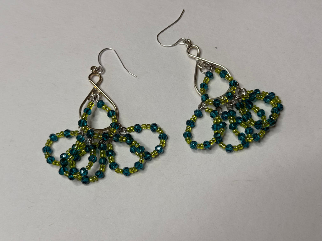 Crystal Hoop Beaded Earrings