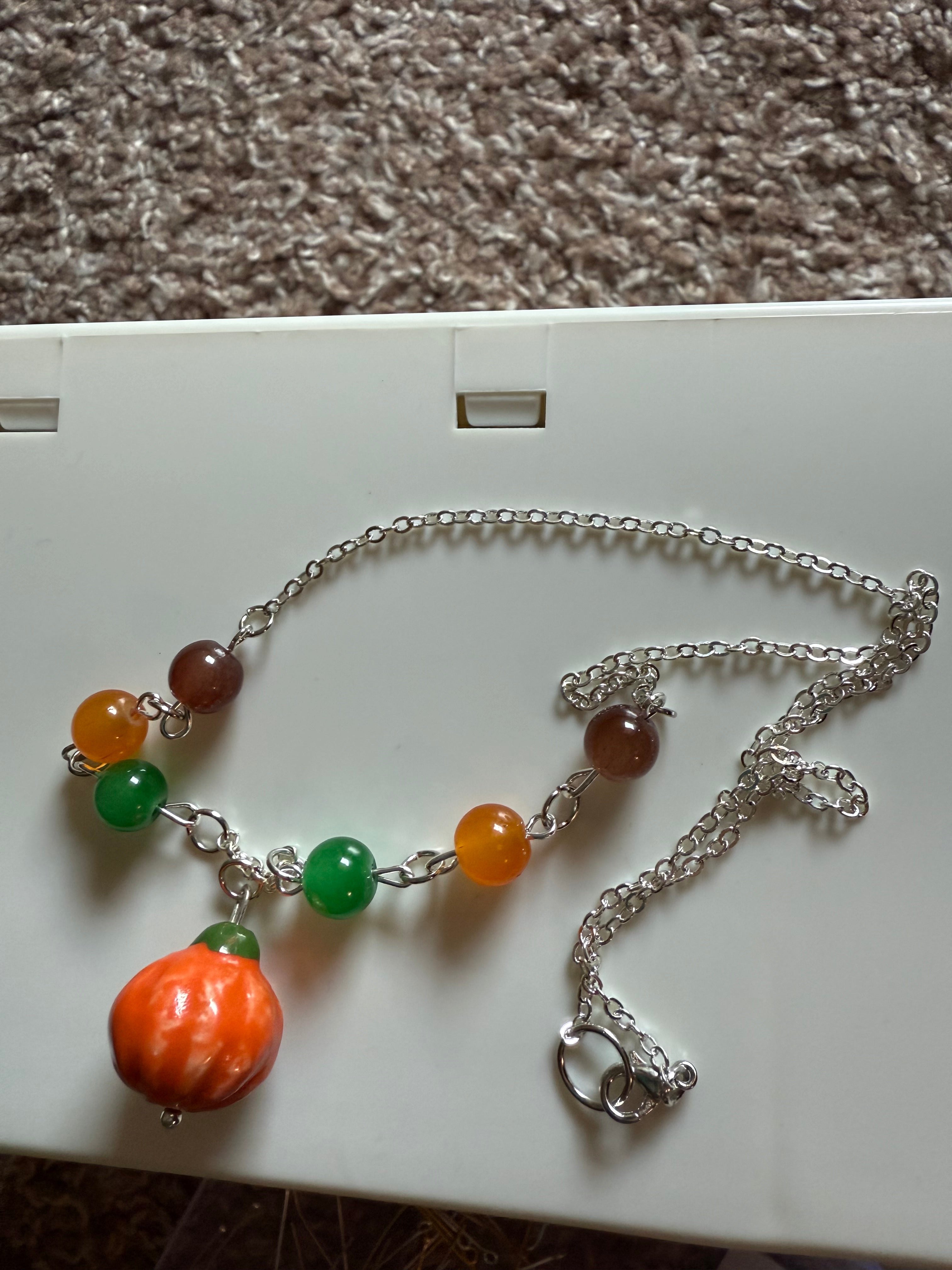 Pumpkin Beaded Necklace