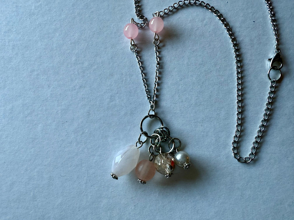 Pastel Pink Charm Necklace