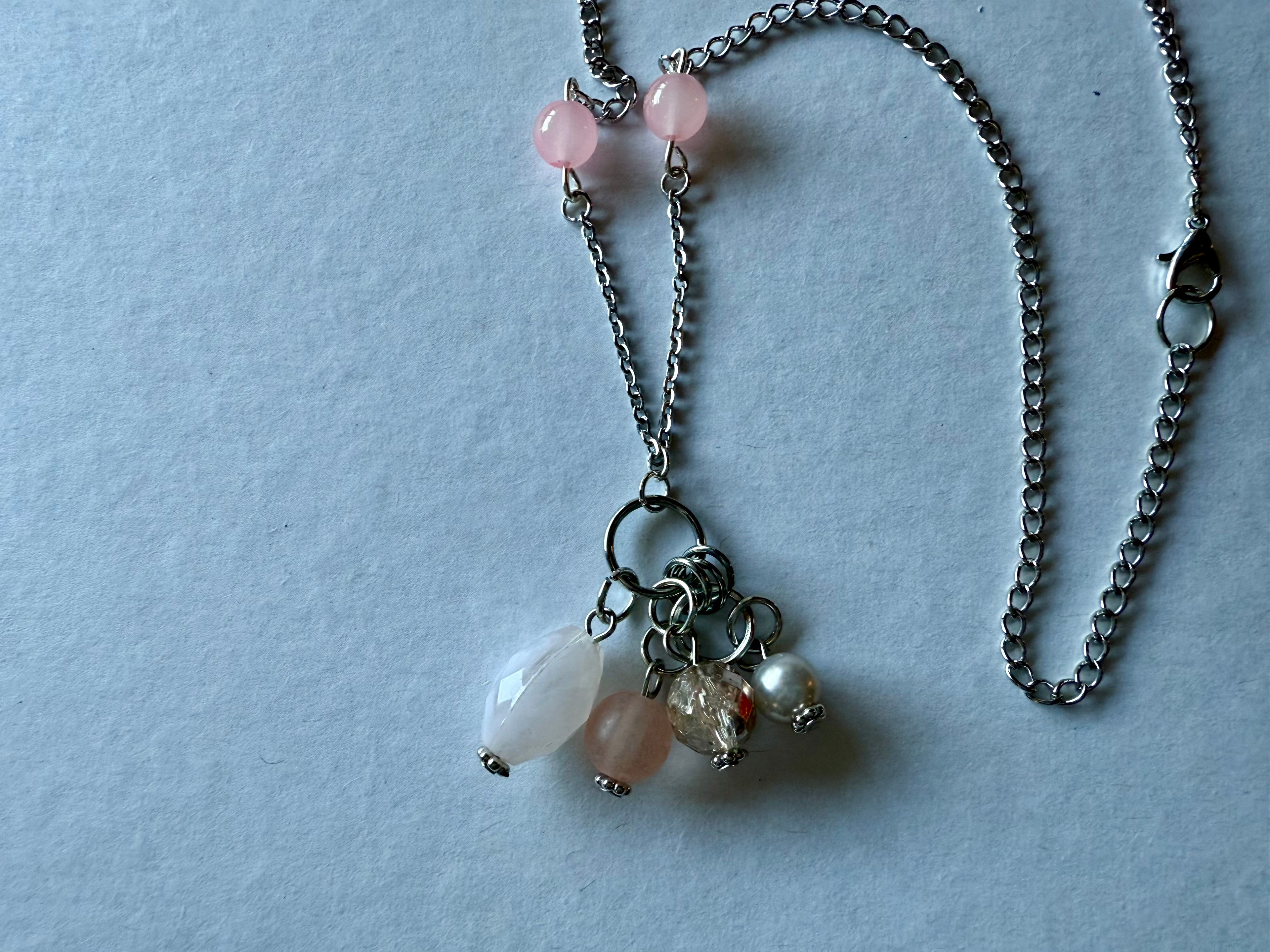 Pastel Pink Charm Necklace