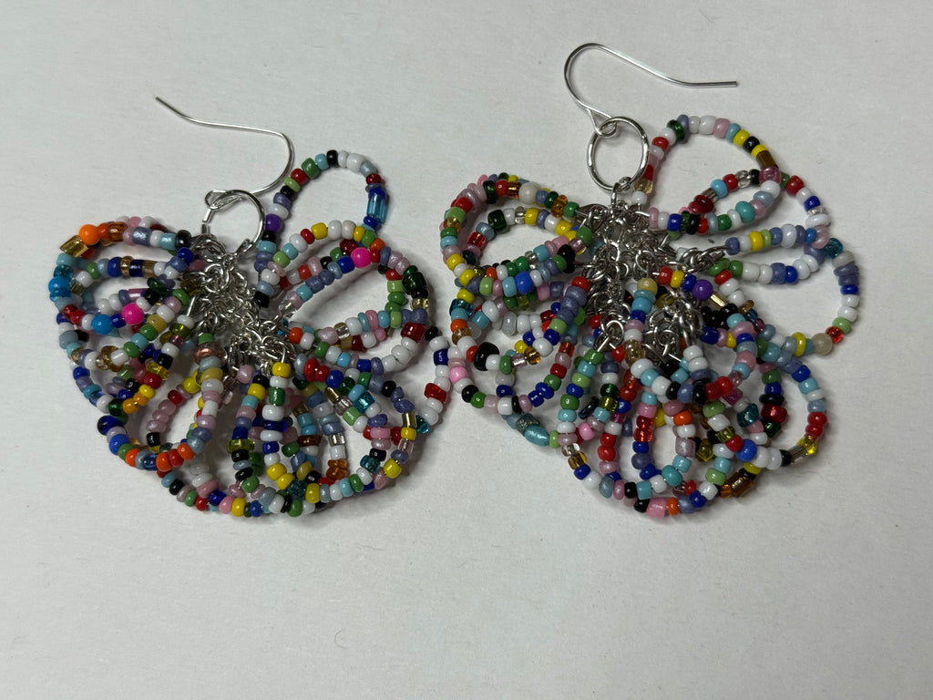 Massive Seed Bead Hoop Earrings