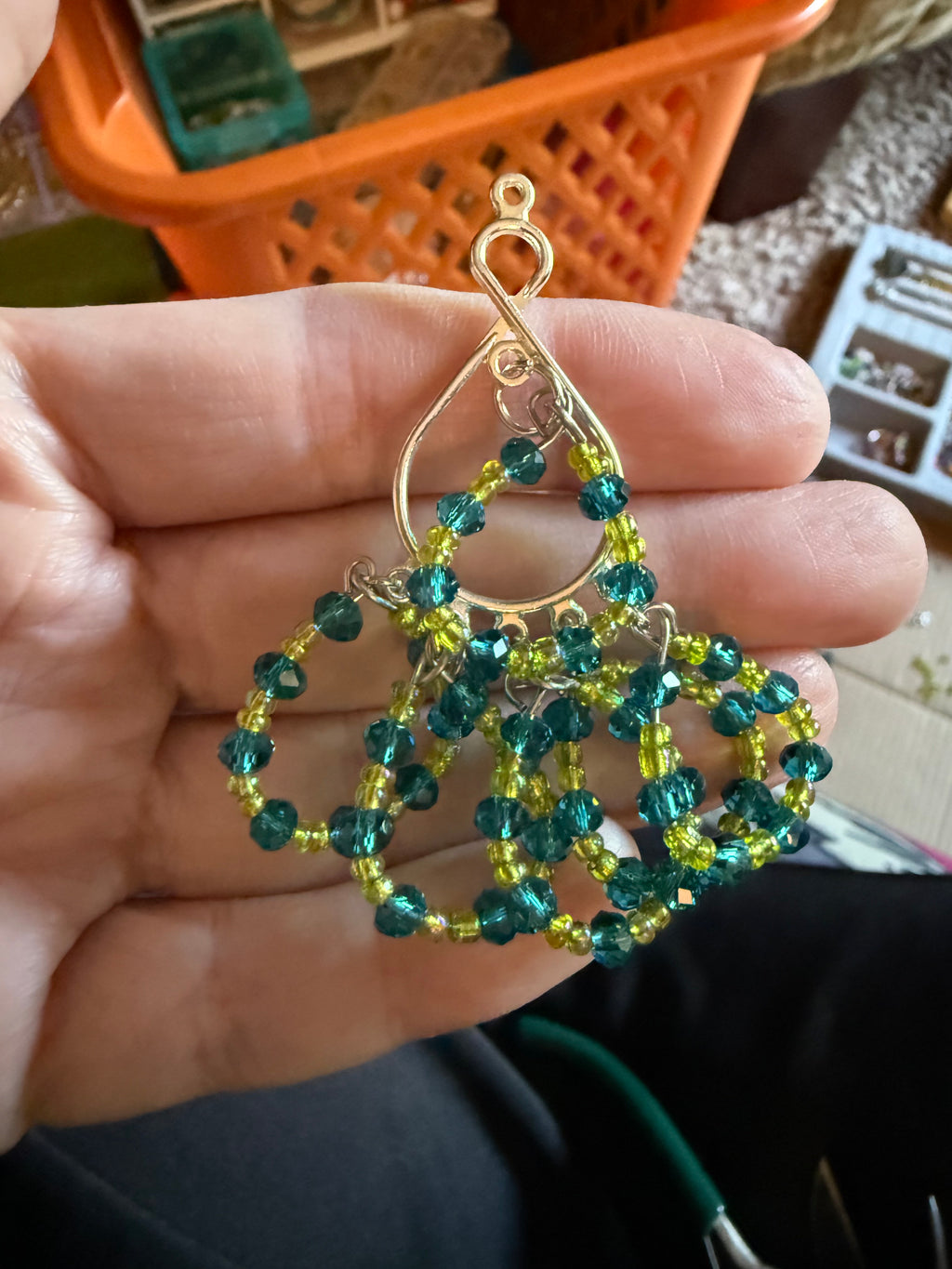 Crystal Hoop Beaded Earrings